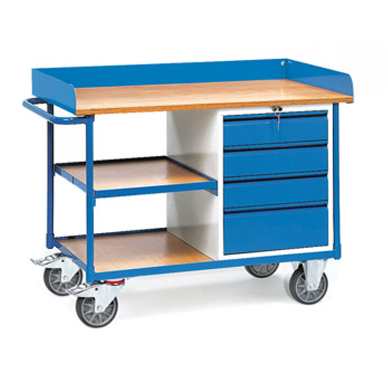 Etablis roulants avec rebords et 4 tiroirs - 2437