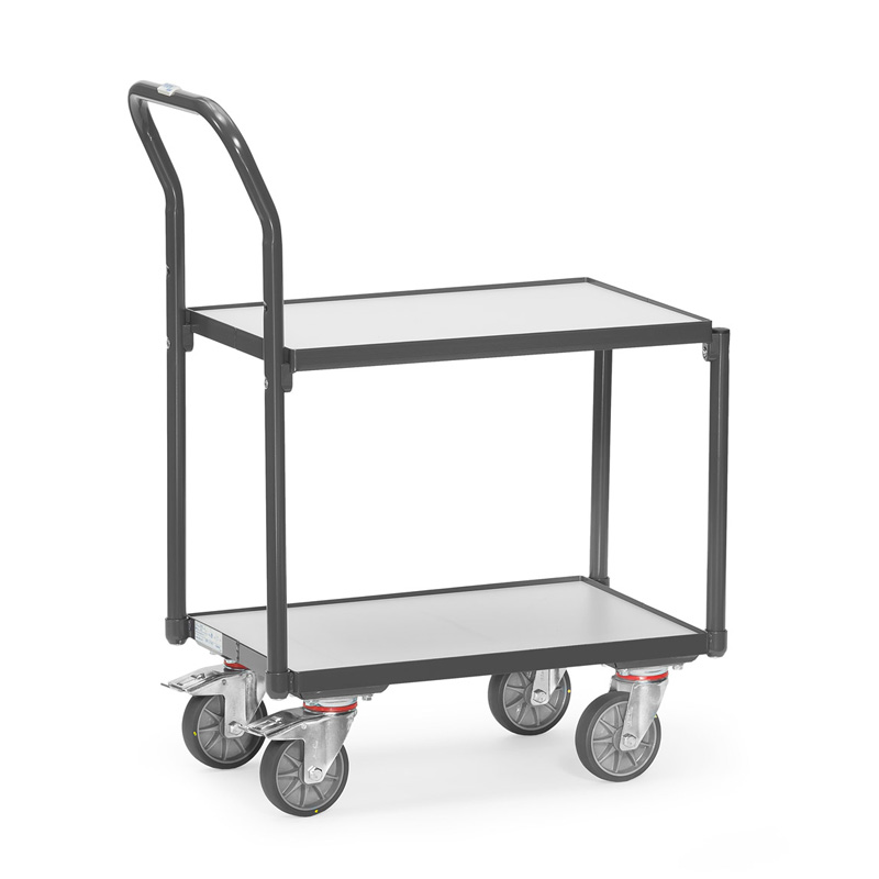 Rouleur de bacs-ESD, 2 plateaux et dossier de poussée - 935400