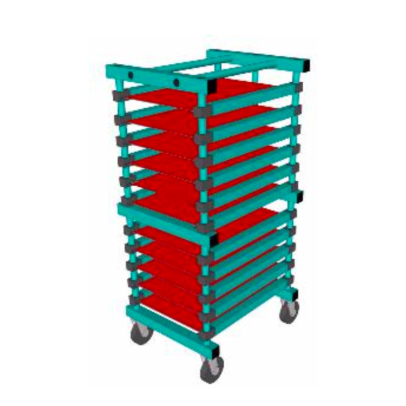 Chariot porte plateaux à roues, type Euronorm