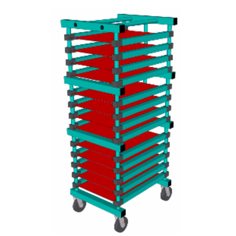 Chariot porte plateaux à roues, type Euronorm – Image 2