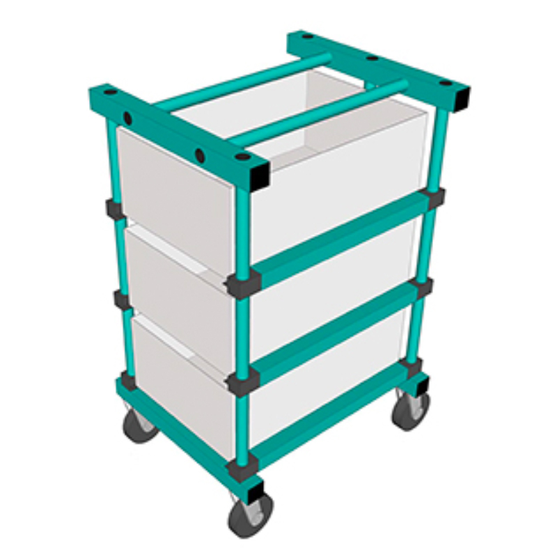 Chariot porte bacs à roues, type Euronorm – Image 2