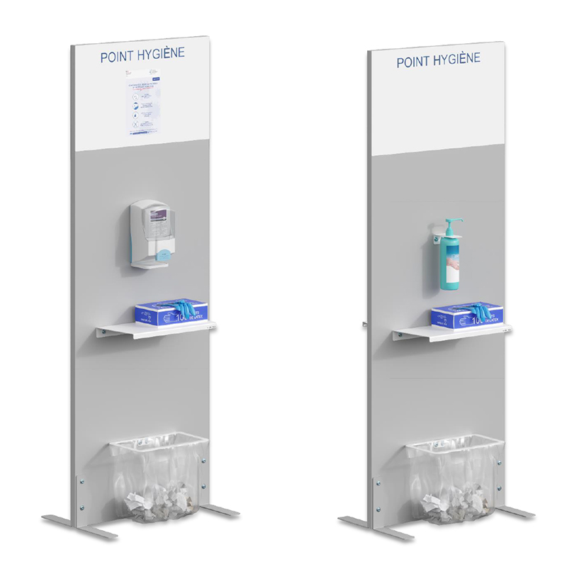 Station hygiène pour flacon ou boitier rechargeable de gel hydroalcoolique